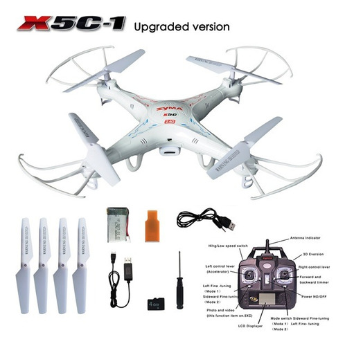 Drone Syma-drone X5c-1 Camara Hd 2 Mega Fotos Video Blanco