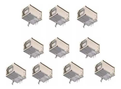 Paquete De 20 Piezas Jack Conector Usb Tipo B Pcb 90 Grados