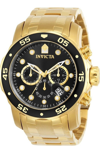 Reloj 18k Gold Plated Invict Pro De Lujo Dorado Men  *latin