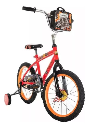Bicicleta Infantil Huffy Hot Wheels R-16 Rojo Con Rueditas Tamaño Del Cuadro 16