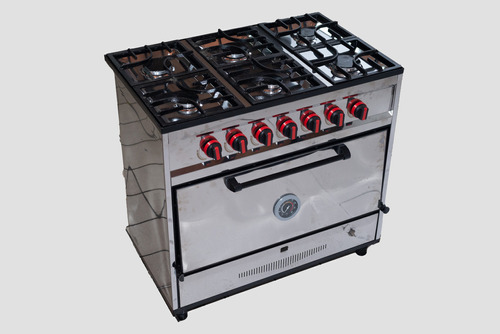 Cocina Industrial 6 Hornallas Acero Inox 90 Cm Horno Pizzero