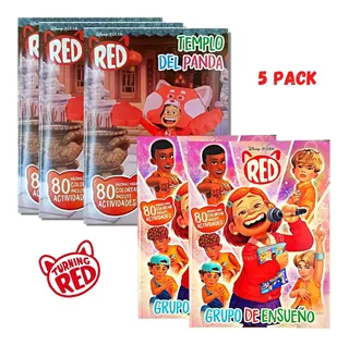 5 Libros Para Colorear Red Turning Disney 80pág+actividades