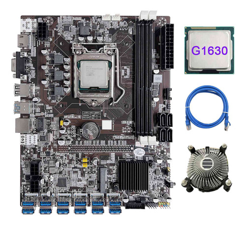 Placa Base B75 De 12 Tarjetas Bct+cpu G1630+ventilador De Re