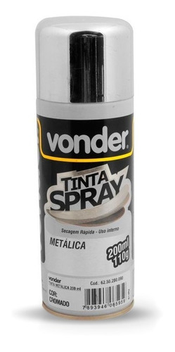 Tinta Spray Metálica Cromada 200ml Vonder-6250200090 - 1092