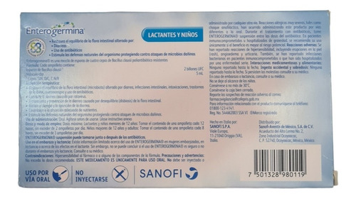 Enterogermina 2 Billones De Probióticos, 20 Ampolletas