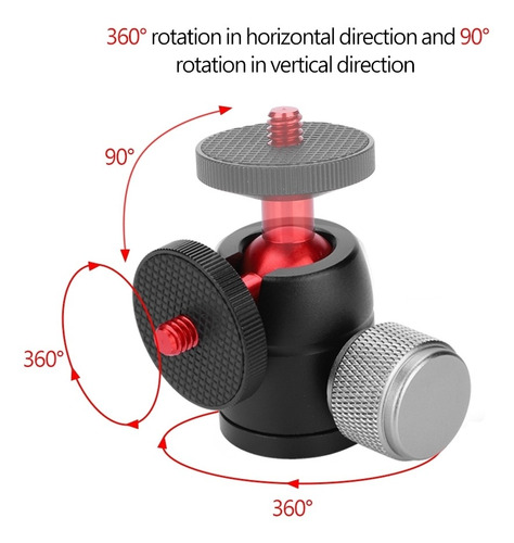Imagen 8 de 10 de Adaptador De Cabeza Esférica Aleación De Aluminio 360° Girat