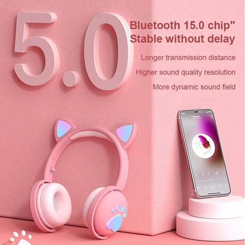 Auricular Bluetooth Micrófono Con Oreja De Gato