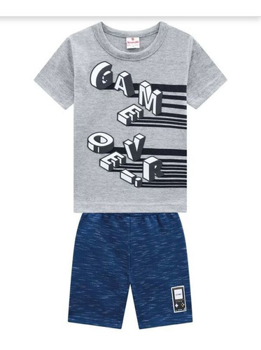 Imagem 2 de 2 de Conjunto Infantil Menino Game Over Brandili