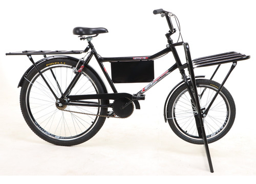 Bicicleta Cargueira - Carga Pesada- Bagageiro D/t- Food Bike Cor Preto