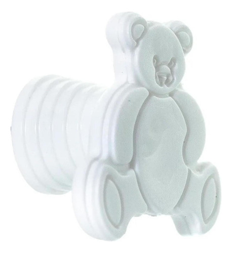 Kit Com 10 Puxador Para Móveis De Urso Branco