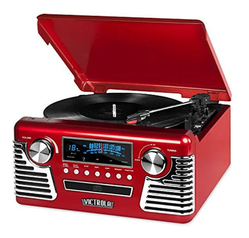 Victrola 50s Retro Tocadiscos Bluetooth Y Centro Multimedia 