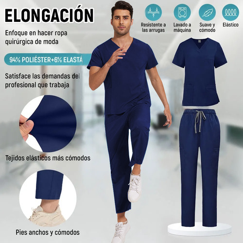 Pijama Quirúrgica Scrub Jogger Uniforme Medico Antifluido