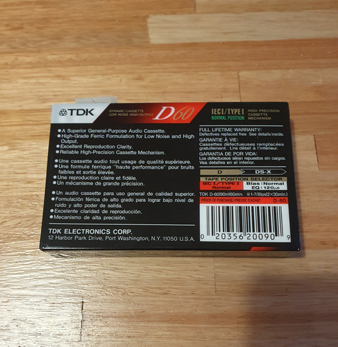Cassette Tdk D60 Importado Nuevo Sellado Colección Virgen
