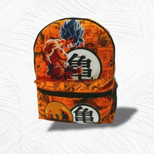 Morral Goku Dbz Maleta Mochila Escolar Naranja Dragon  