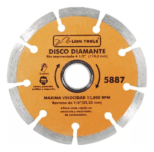 Disco Diamante Rin Segmentado 7 Pulgadas Lion Tools 