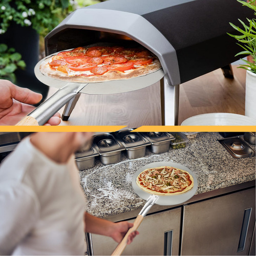 Pala Para Pizza Aluminio Redondo Mango Madera 30.5 X 126.5cm