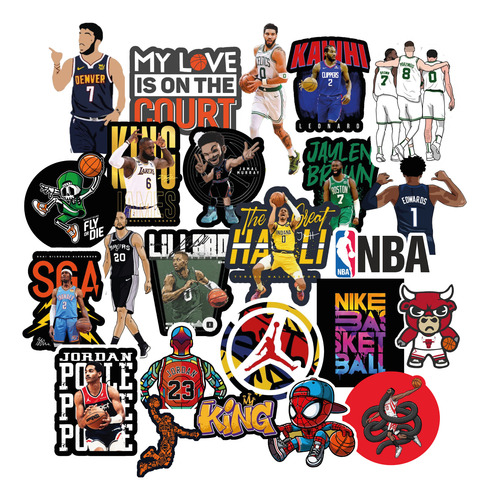 Stickers De Basquet Nba Mix 02 Premium Para Termos O Celus