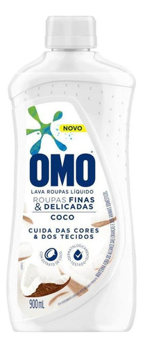 Sabão líquido Roupas Finas e Delicadas Coco Frasco 900ml Omo