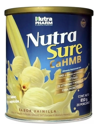 Suplemento Nutrasure Cahmb Sabor Vainilla 850g Nutrapharm