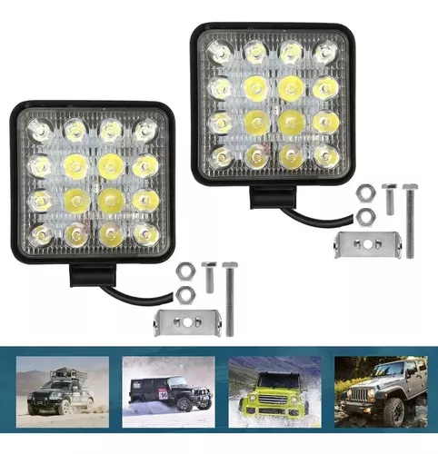 Pack X2 Focos Led Para Autos 48w Neblinero Led 4x4 Protector