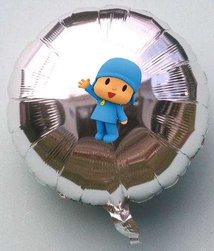 Pack De 4 Globos Metalizados Pocoyo 18 Pulgadas Y Embalaje