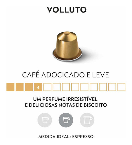 Cápsula Café Nespresso Espresso Volluto Original 10 Cápsulas
