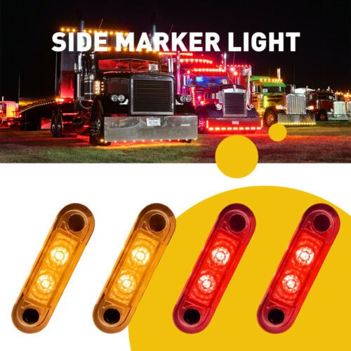 2x Amber+ 2x Red Led Car Truck Trailer Rv 3.2  Side Clear Mb