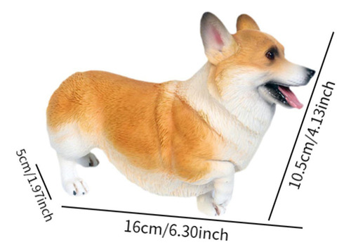 Cyt Estatua Perro Corgi, Figura Perro, Amarilla