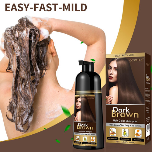 Cosmtek Champú Para Tinte De Cabello Marrón Oscuro Para Cabe