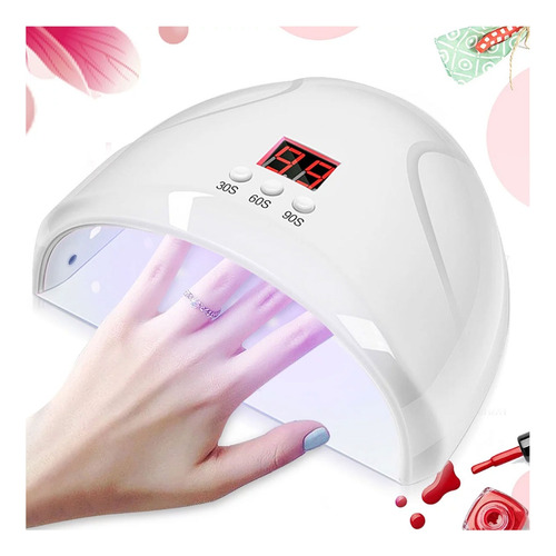 Cabine Led/uv Unha Manicure Gel Acrigel Branca