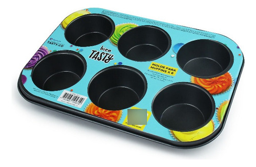 Molde Para Muffins X 6 Cavidades Tasry 109580 Gris