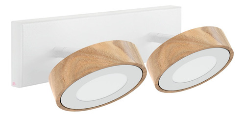 Aplique Madera 2 Luces Ideal Baño Led Incluido 