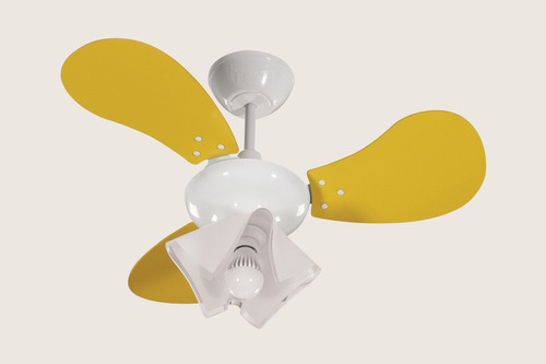 Ventilador De Teto Greco Amarelo Tron 127v Cor da estrutura Branco Diâmetro 74 cm Material das pás MDF Quantidade de pás 3 110V