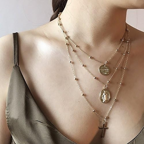 Collar Multicapa Tiande, Collar De Cadena Con Colgante De La