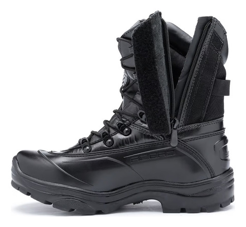 Bota Militar Acero 100% Cuero Botas Tiger Pro Zíper Airsoft 