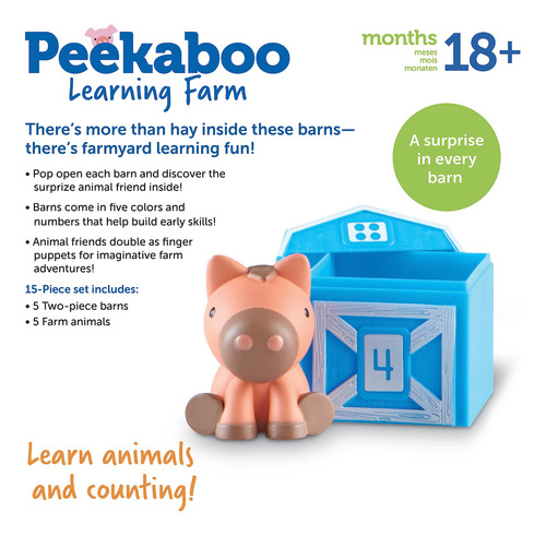 Juguetes De Aprendizaje Peekaboo Learning Farm 10 Piezas