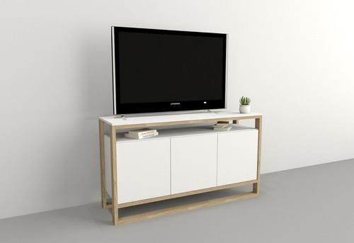 Mesa Tv Lcd 50'' 3 Puertas 1 Estante Minimalista Push Chic