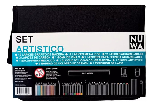 Set Artistico Lapices Carbones Pasteles 51 Ps Nuwa La Plata