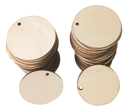 Conjunto De 50 Piezas De Discos De Madera Para Manualidades