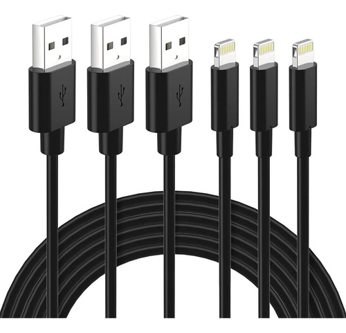 Cable Lightning Con Certificacin Mfi, Paquete De 3 Cables De