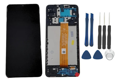 Tela Display Frontal Compatível Com A12 M12 Com Aro + Chave Preto