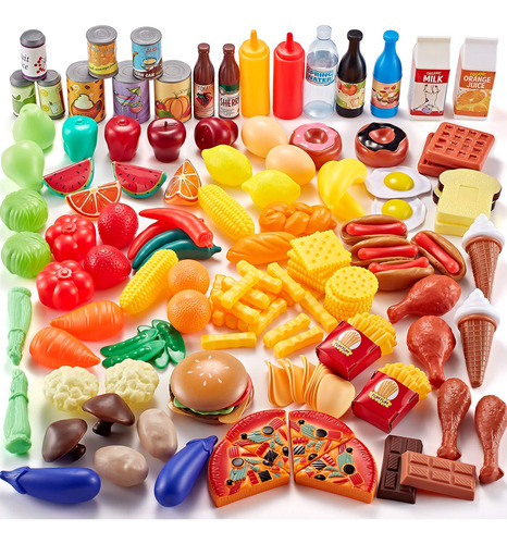 Set De Alimentos De Juego Para Niños Cocina 143 Piezas Color