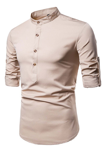 Jersey Liso Con Cuello Alto Y Manga Variable Para Hombre, Lo