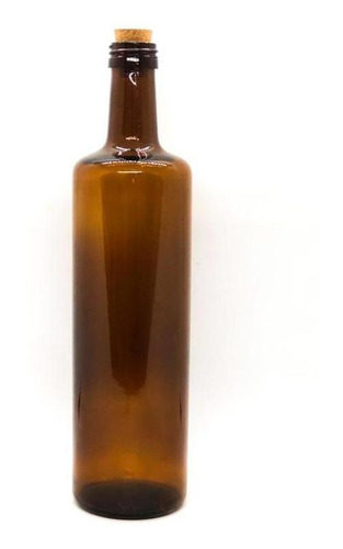 12 Botella Aceitera 750 Cc Ambar Con Corcho