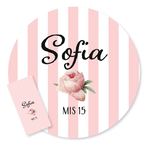 Kit Imprimible Personalizado Rayas Y Flores Tukit