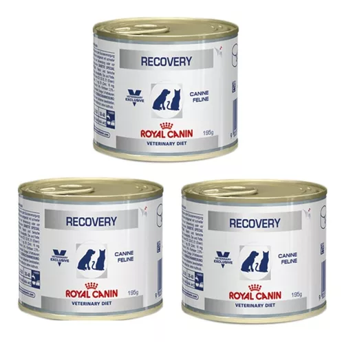 03 Recovery Royal Canin Ração Úmida Cães E Gatos Lata 195g