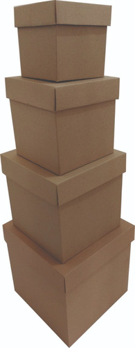 Cajas Para Regalo Kraft Cubica 15x15, 25x25 Cm (10 Pzs C/u)