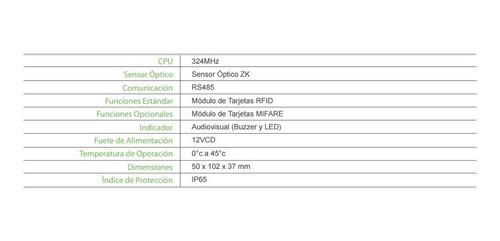 Zk Slk20r Lector Biometrico Con Sensor Optico 500dpi Usb 2.0
