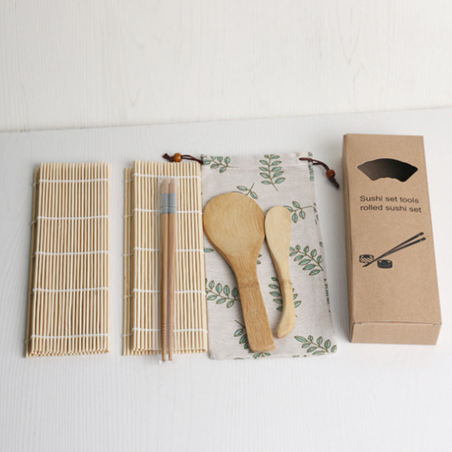 New Kit De Sushi 100% De Bambú, Alfombrillas Enrollables