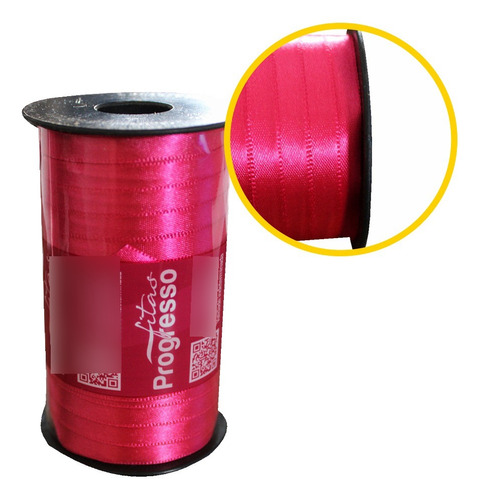 1 Rolo Com 100mts De Fita De Cetim N°1 - 7mm Pink